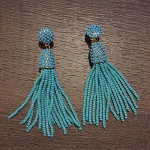 Beaded Tassel Clip-On Earrings